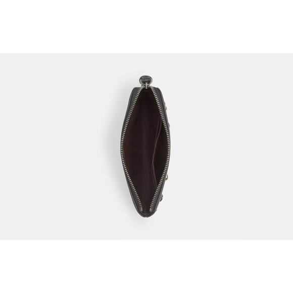 NWT Coach CCJ75 Corner Zip Wristlet Rivets Gunmetal/Black Multi Pebble Leather - Picture 5 of 6